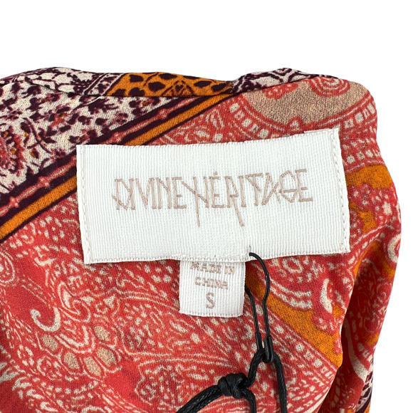 Divine Heritage Mini Dress Orchid Floral Paisley Print Tie Neck Size Small - Picture 13 of 16